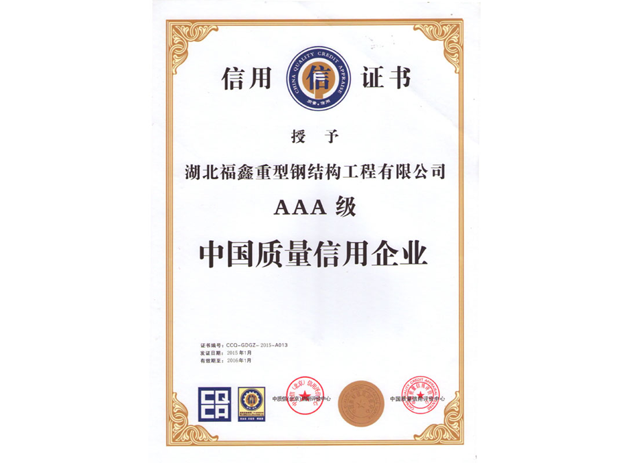 2015年1月信用证书