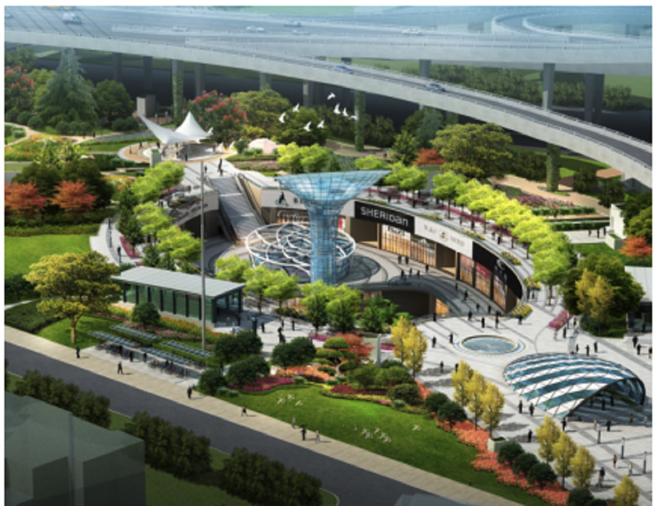 竹叶山田田广场